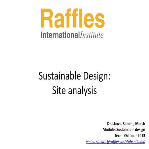 Sustainable design, Site analysis