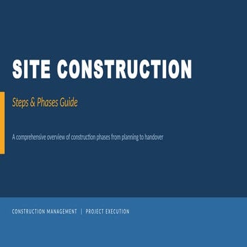Comprehensive Guide to Site Construction Phases and Project Execution ...