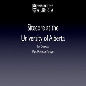 Sitecore at the University of Alberta