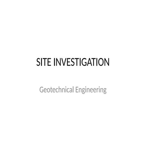 Geotechnical investigation | PPTX
