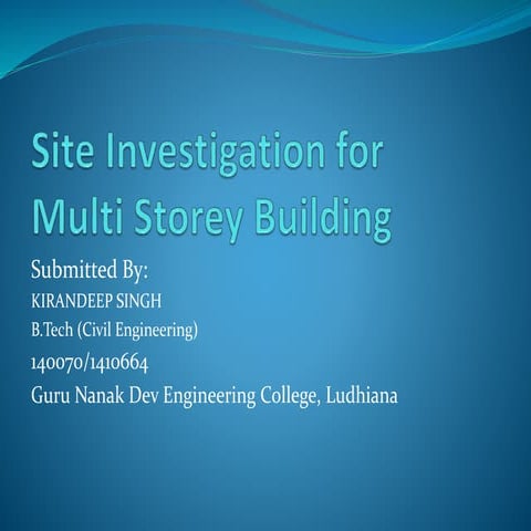 Site investigation for multistorey building