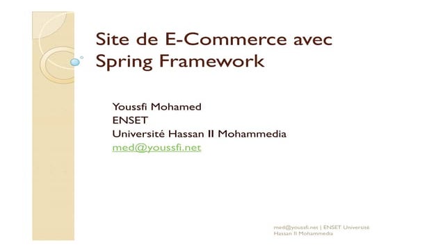 Site JEE de ECommerce  Basé sur Spring IOC MVC Security JPA Hibernate