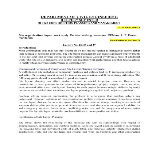 Site layout cpm module4