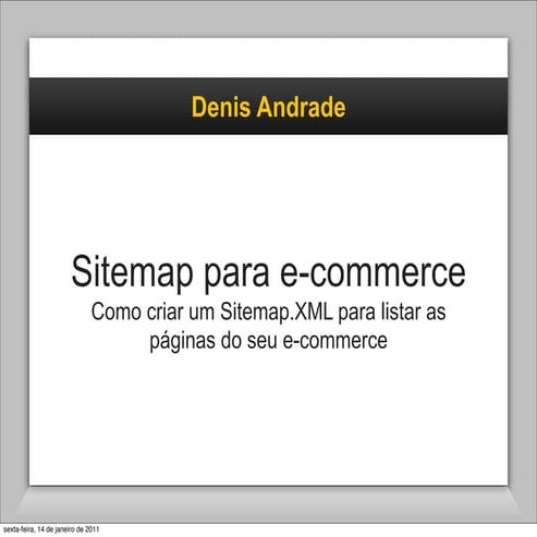 SEO - Sitemap para e-commerce