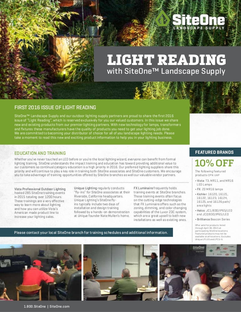 SiteOne Landscape Lighting Newsletter