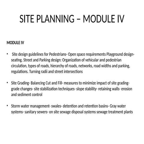 Comprehensive Site Planning: Pedestrian Design, Grading, and Stormwater ...
