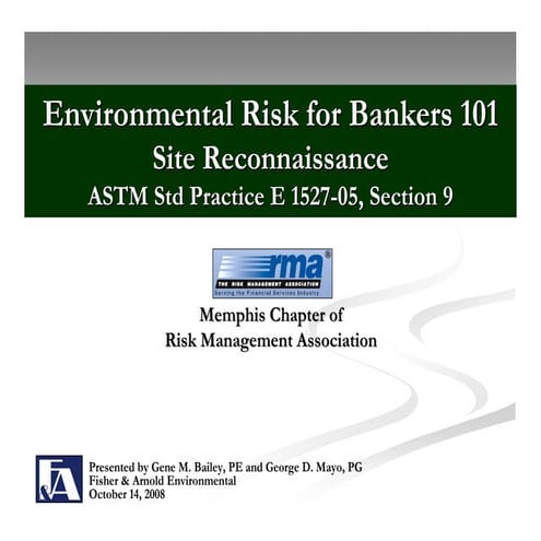 Phase I ESA Site Reconnaissance