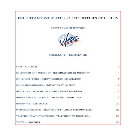 Bons Plans - Sites internet utiles 