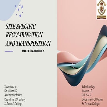 Site specific recombination and transposition.........pdf