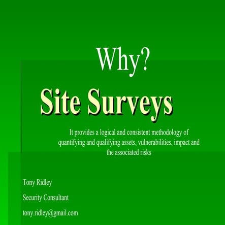 Security Site Surveys and Risk Assessments