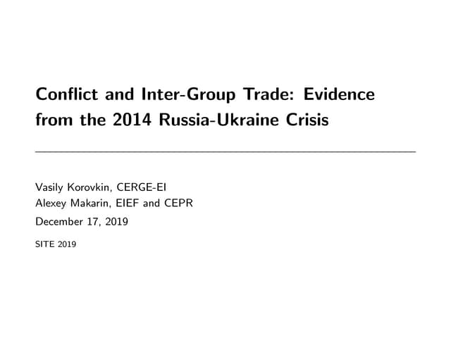 Conflict and Inter-Group Trade: Evidence from the 2014 Russia-Ukraine Crisis