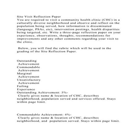 Site Visit Reflection PaperYou are required to visit a community h.docx