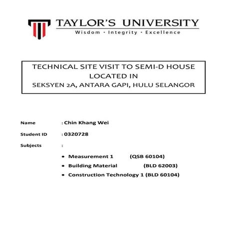 Site visit report   qs semester 1