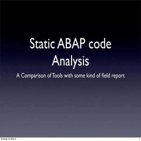 static ABAP code analyzers