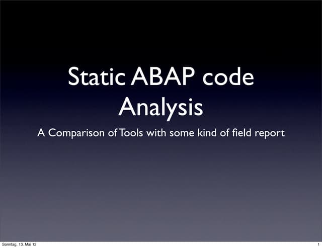static ABAP code analyzers