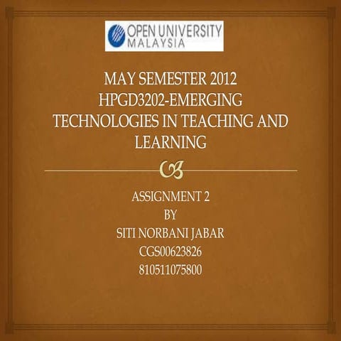 EMERGING TECHNOLOGIES IN TEACHING AND LEARNING