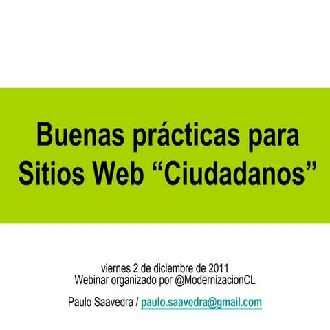 Buenas Prácticas para Sitios Web orientados al ciudadano