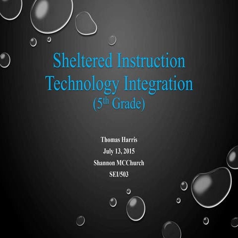 Sheltered Instruction Technology Integration Plan