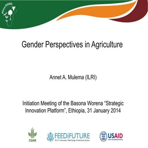 Gender perspectives in agriculture