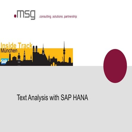 Text Analysis with SAP HANA