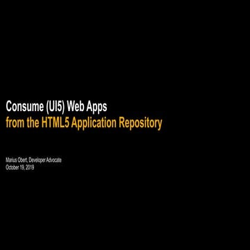 Consume (UI5) Web Apps from the HTML5 Application Repository