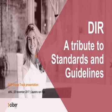 DIR - A tribute to Standards and Guidelines...  (Laurens van Rijn)