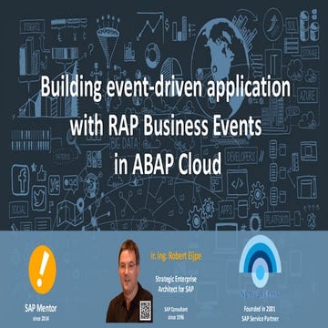 Building event-driven application with RAP Business Events in ABAP Cloud