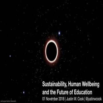 Justin W. Cook: Sustainability, Human well-being and the Future of Education