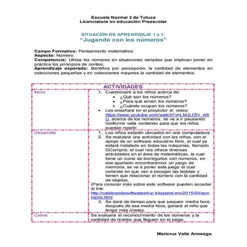 Situación de aprendizaje 1 a 1
