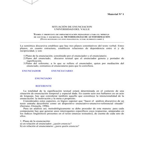 Situacion de enununciacion