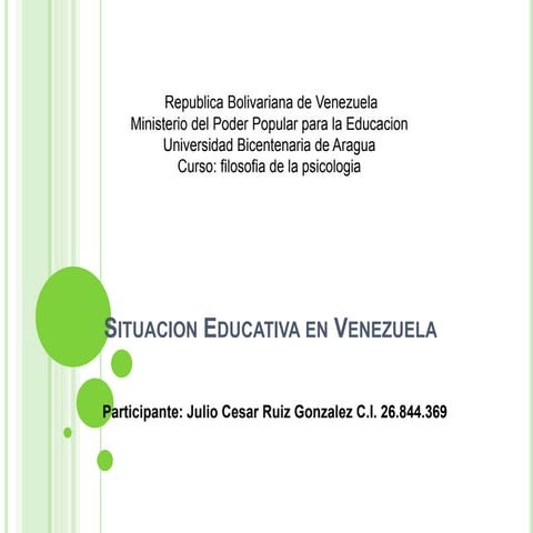 Situacion educativa en venezuela