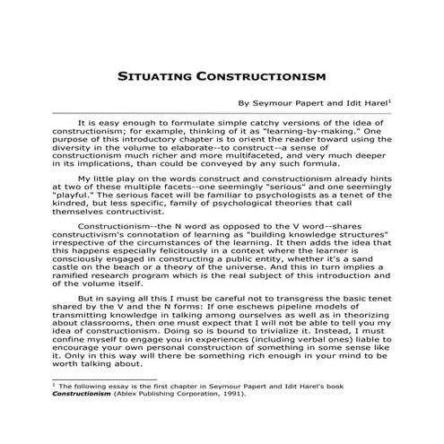 Situating construtivism