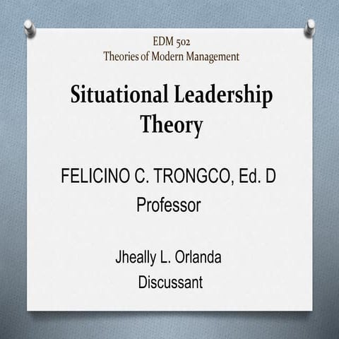 Situational and Contingency Leadership Theory