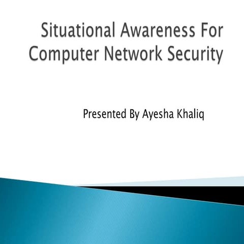 Situational awareness for computer network security