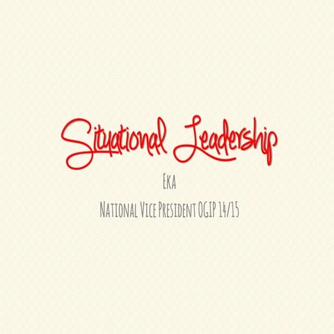 Situational leadership