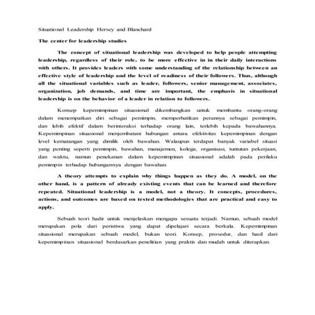 Situational leadership hersey and blanchard