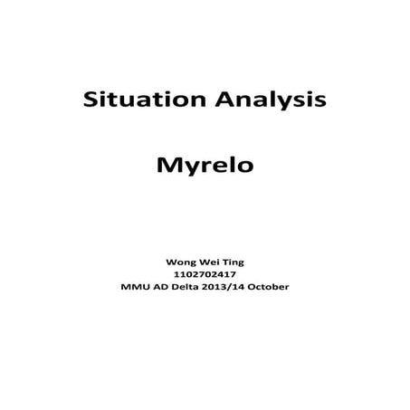 Situation Analysis - MyRelo FYP