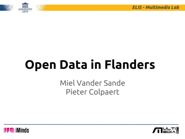 Situation of open data in Flanders