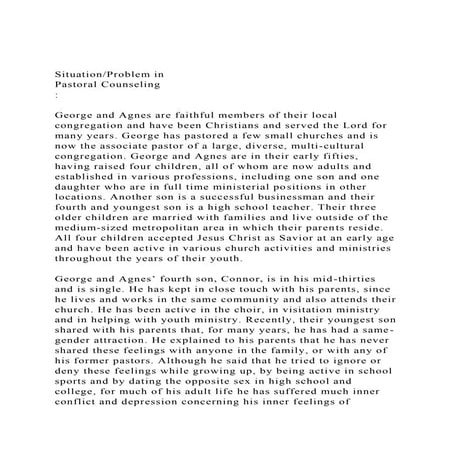 SituationProblem in Pastoral Counseling George and Agn.docx
