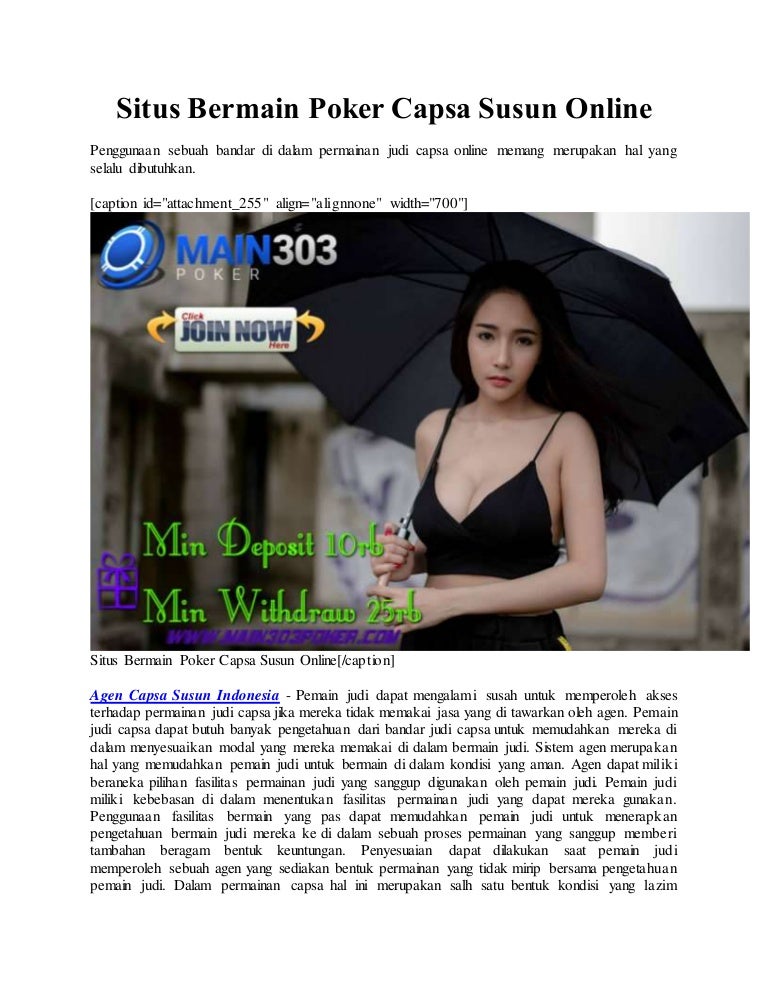 Situs bermain poker capsa susun online