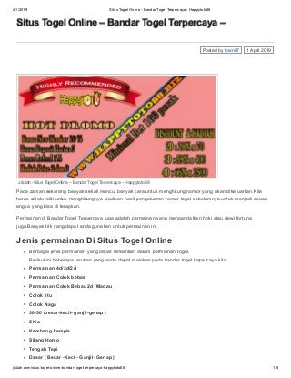 cara daftar situs togel online