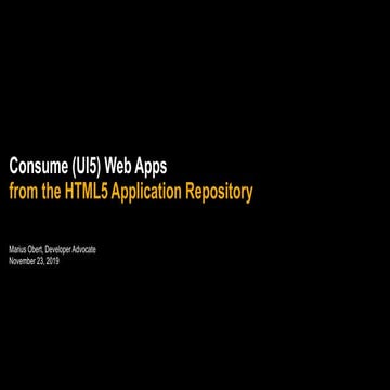 Intro to the HTML5 Application Repository Service