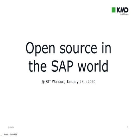 Open source in the SAP world @ SIT Walldorf 2020