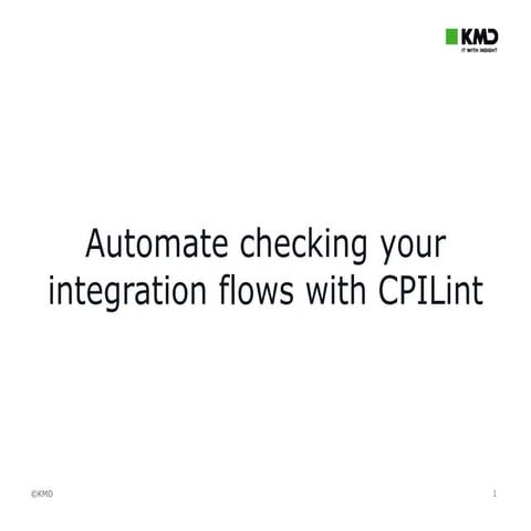 Automate checking your integration flows with CPILint