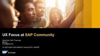 UX Focus at SAP Community