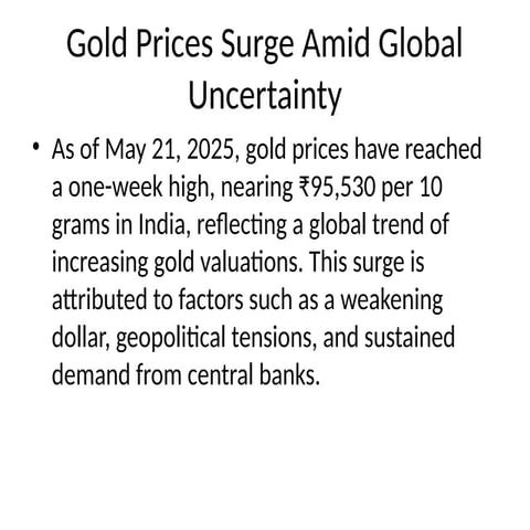 Gold Prices Surge Amid Global Uncertainty: What It Means for Future Business Leaders at SIU