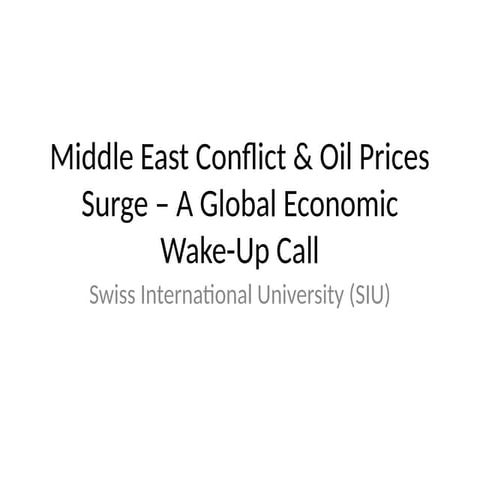 Middle East Conflict Sparks Oil Price Surge – Global Markets on Alert