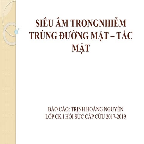 Siêu âm trongnhiễm trùng đường mật – tắc