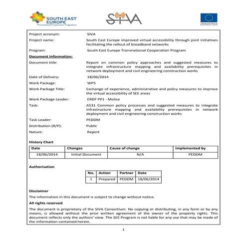 SIVA project_Recommendation paper on infrastructure mapping (A531)