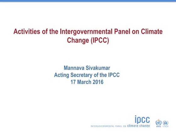 Ipcc initiative in climate change mitigation | PPT